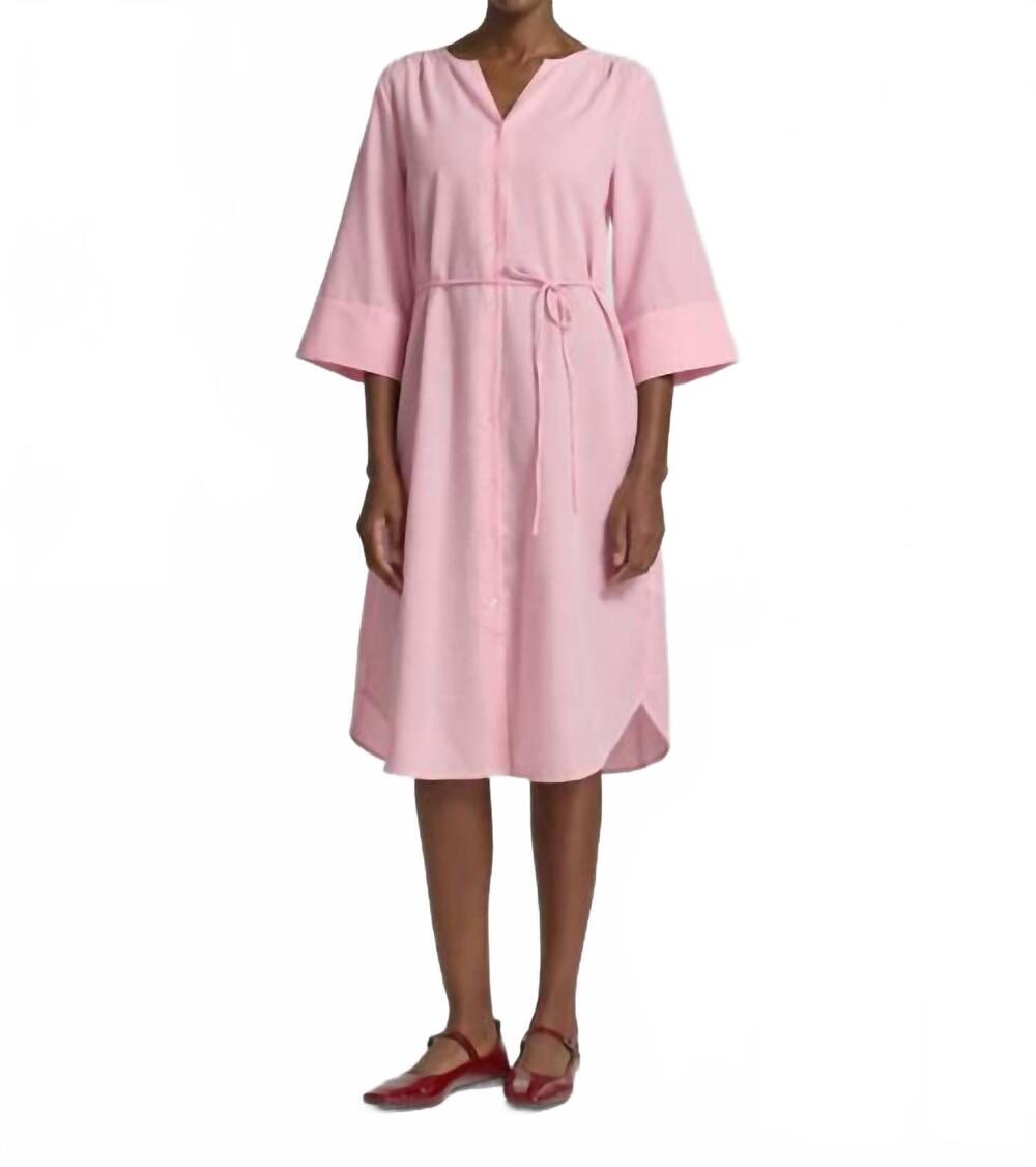 NEW B.YOUNG ime striped shirt midi dress in raspberry rose stripe